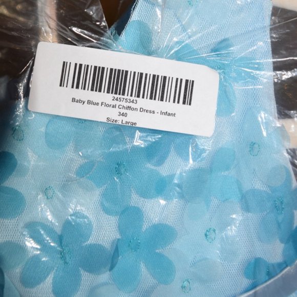 NWT ~ So Sweet! Kids Dream Baby Blue Floral Chiffon Dress L 18 mo - Picture 5 of 6